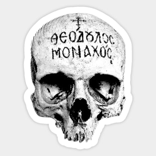 Gothic Eastern Orthodox Monk Skull Sticker